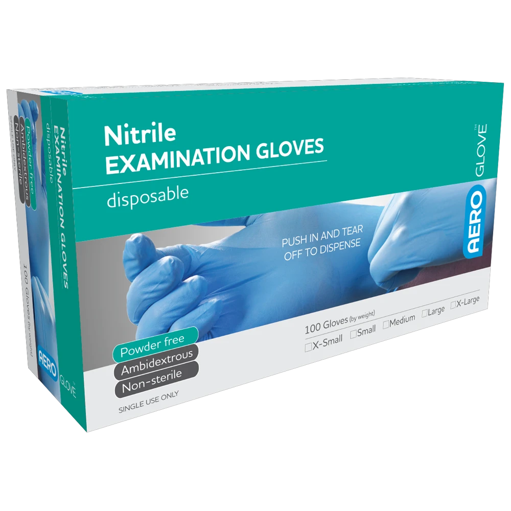 AEROGLOVE Large Nitrile Powder-Free Gloves Box/100