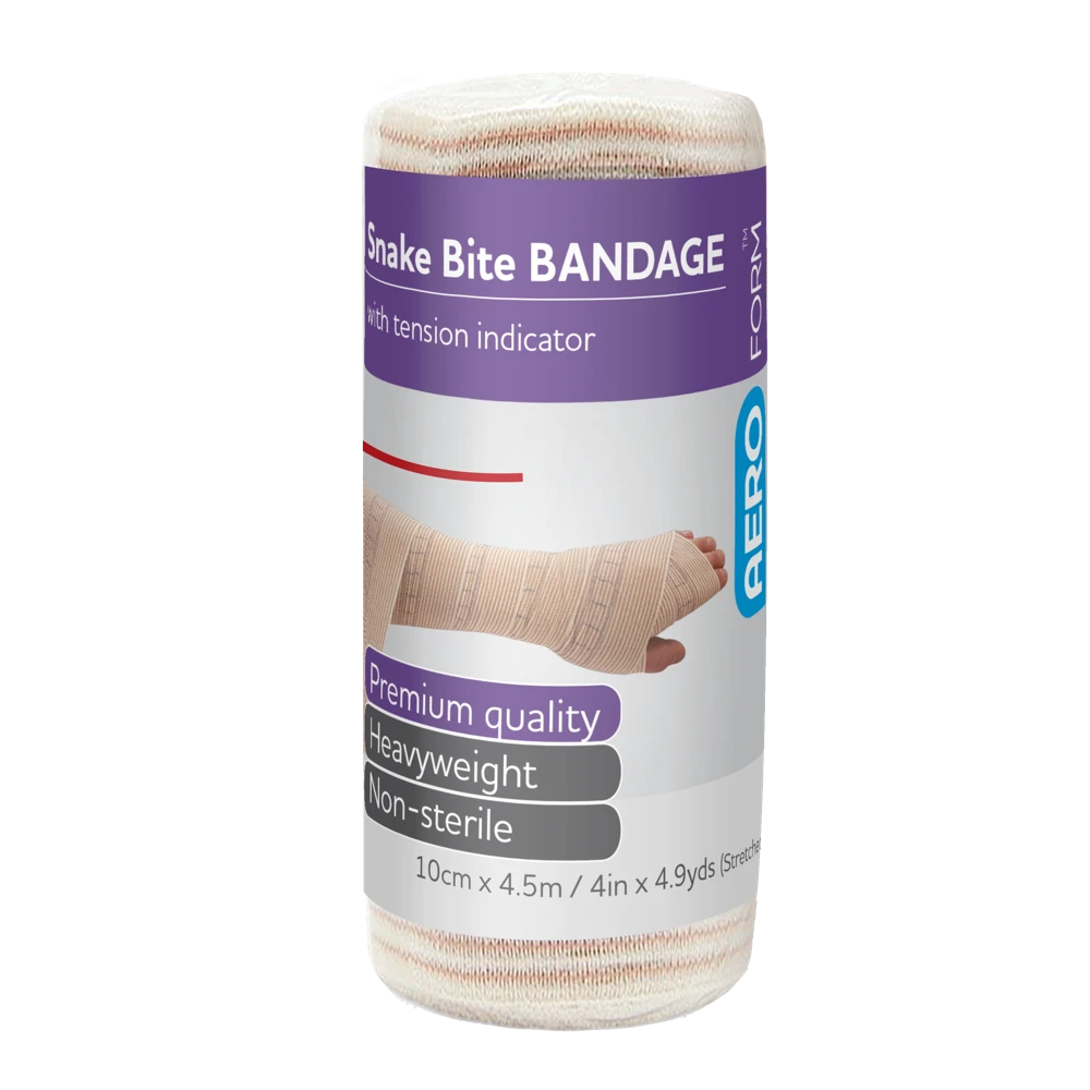 AEROFORM Short Snake Bite Bandage with Indicator 10cm x 4.5M Wrap/12