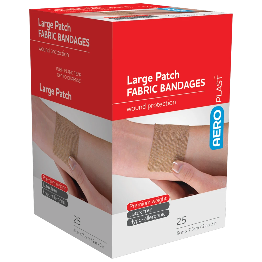 AEROPLAST Premium Fabric Large Patch 7.5 x 5cm Box/25