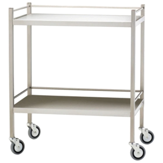 Large Stainless Steel Trolley with Rails 110 x 50 x 97cm