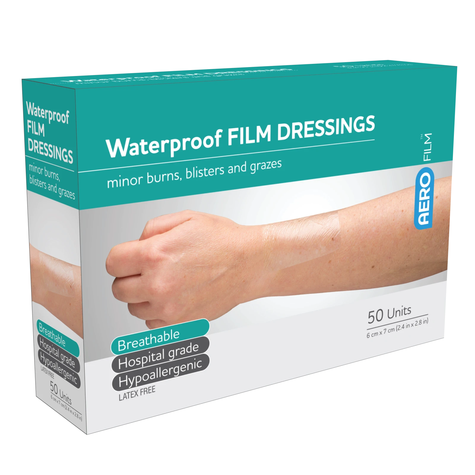AEROFILM Waterproof Film Dressing 6 x 7cm Box/50