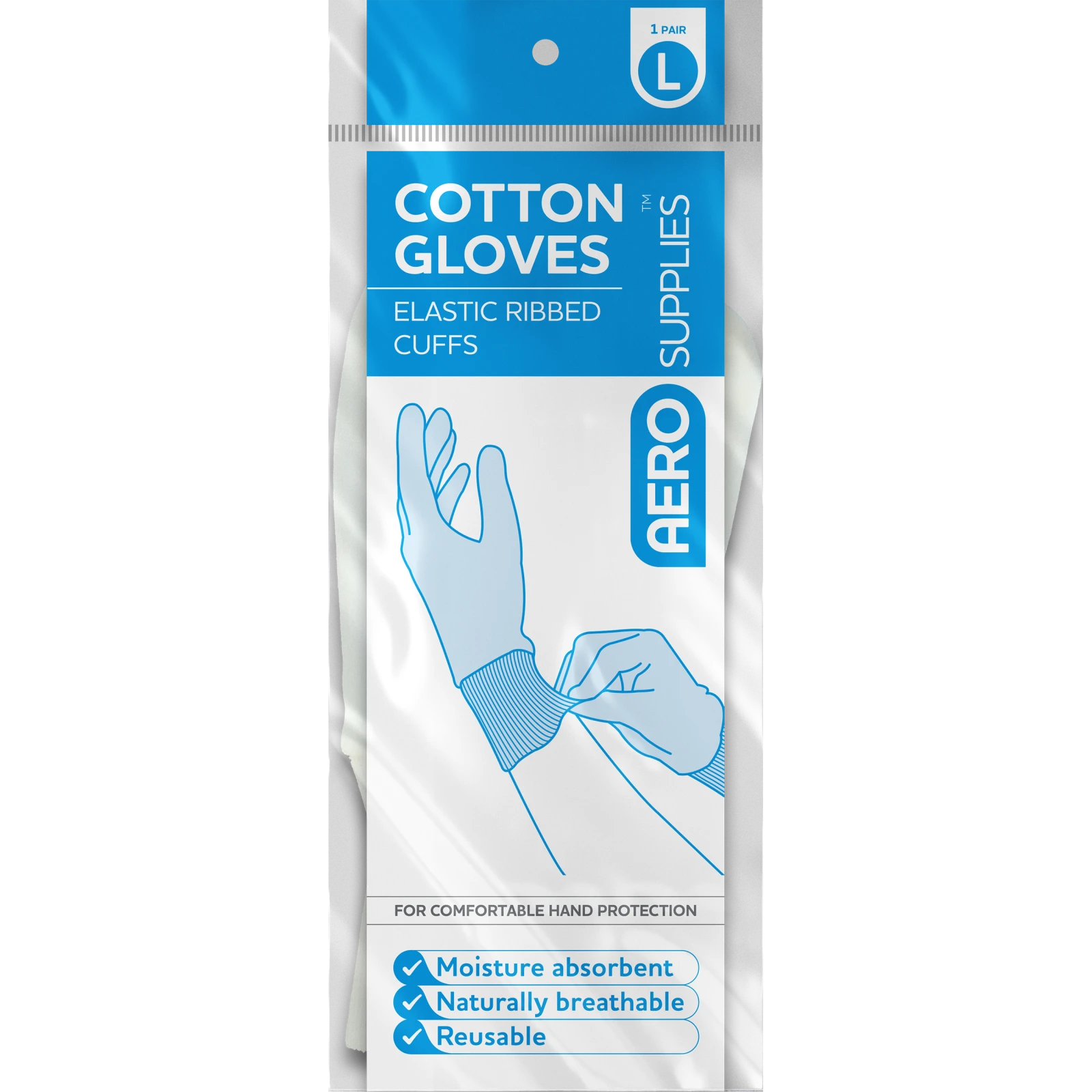 AeroSupplies Large Cotton Gloves Pair