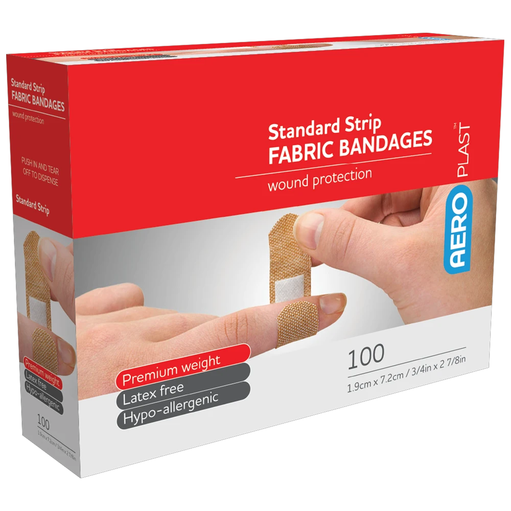 AEROPLAST Premium Fabric Standard Strip 7.2 x 1.9cm Box/100