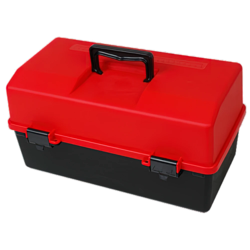 AEROCASE Red and Black Plastic Tacklebox 2 Tray Cantilever 16 x 33 x 19cm