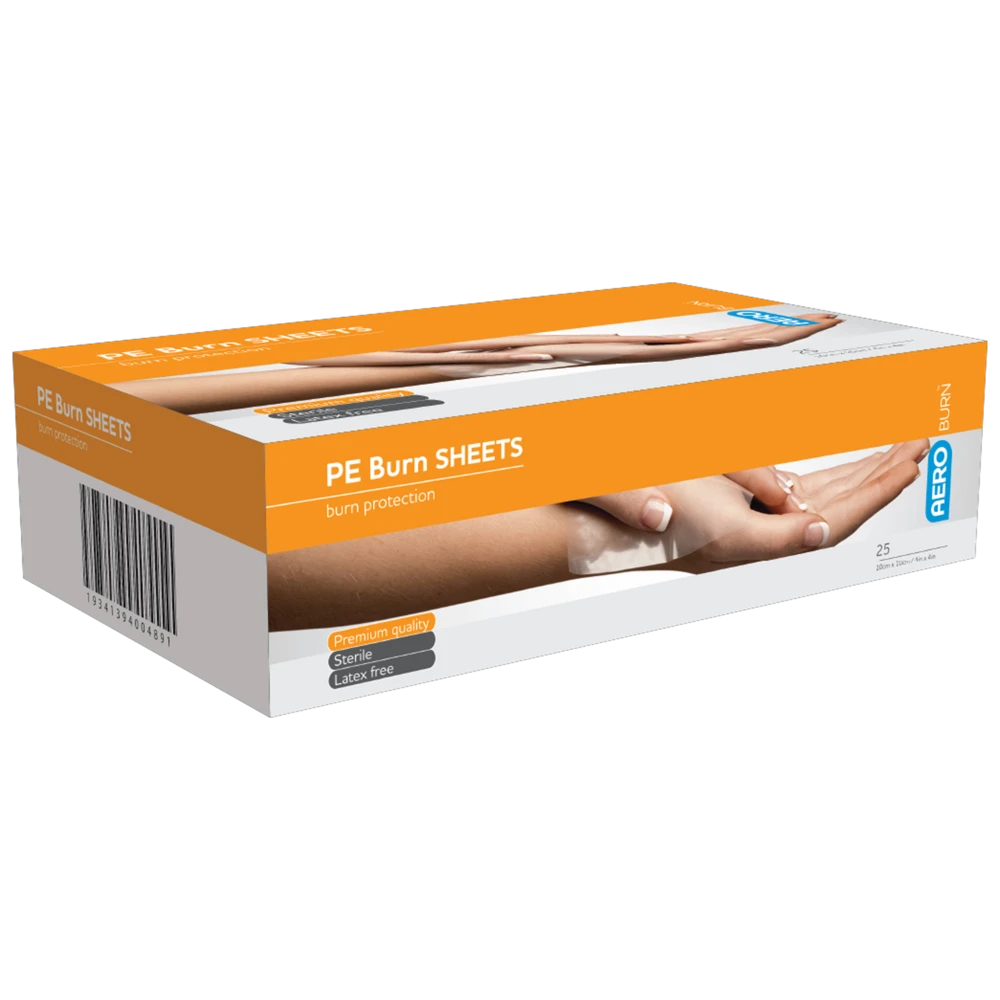 AEROBURN Polyethylene Burn Sheet 10 x 10cm Box/25