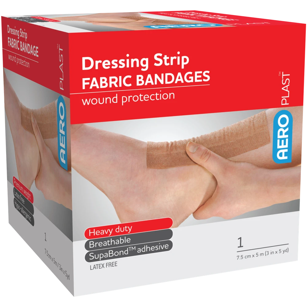 AEROPLAST Premium Fabric Dressing Strip 7.5cm x 5M