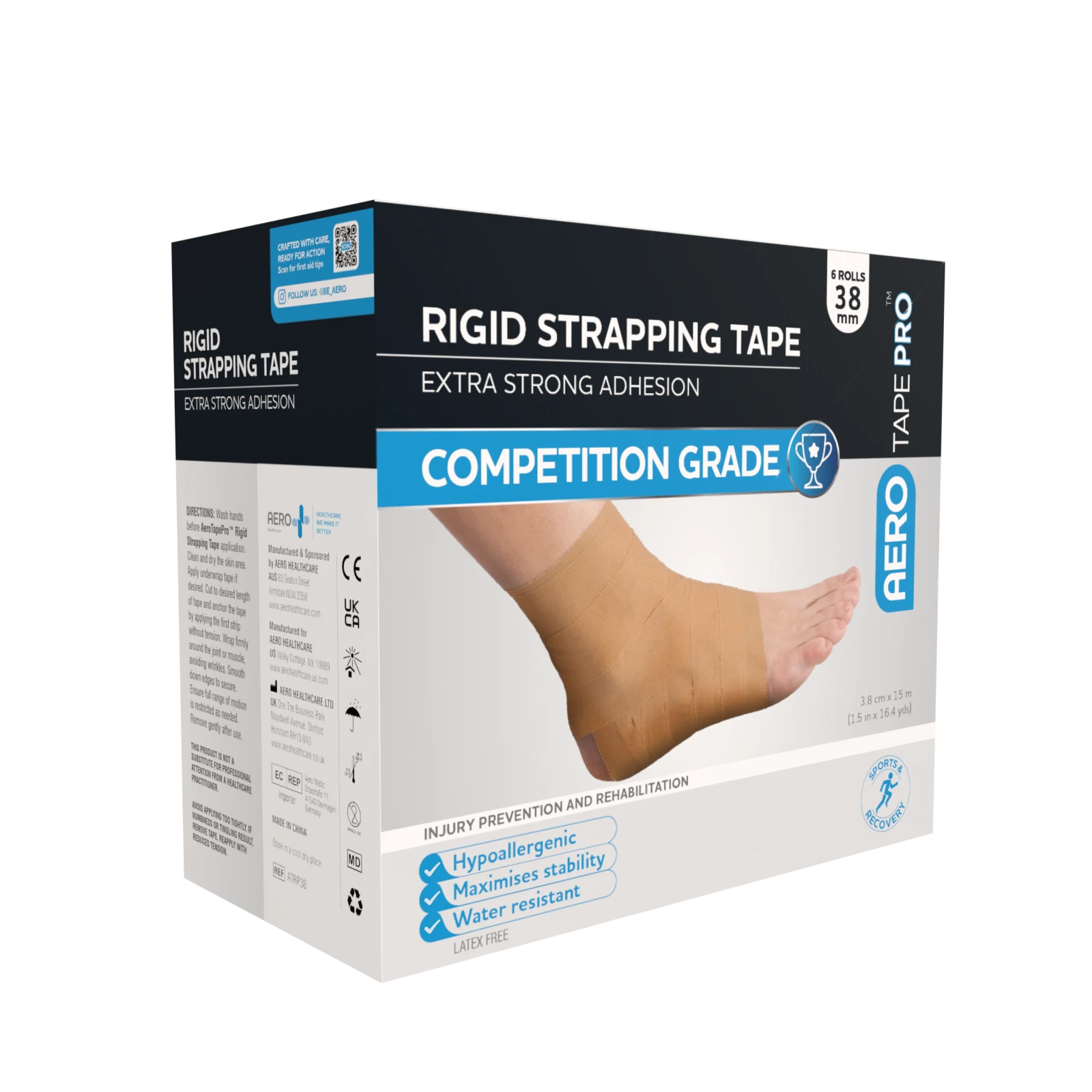 AEROTAPE Rigid Pro Strapping Tape 3.8cm x 15m Box/6