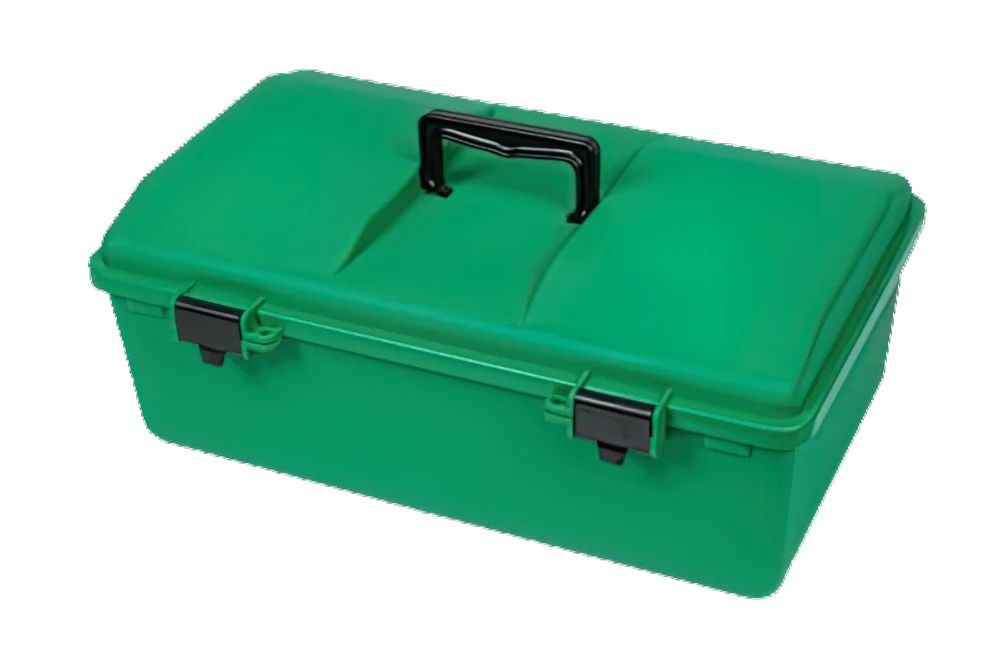 AEROCASE Green Plastic Tacklebox with 1 Liftout Tray 30 x 46.5 x 18cm