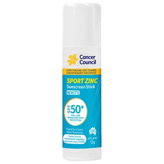 CANCER COUNCIL SPF50+ Sport Zinc Sunscreen Stick 12g