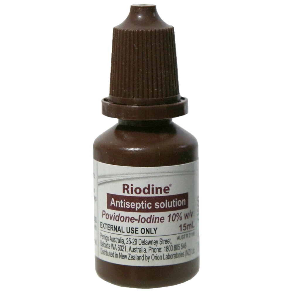 RIODINE 10% Povidone Iodine Solution Dropper Bottle 15ml