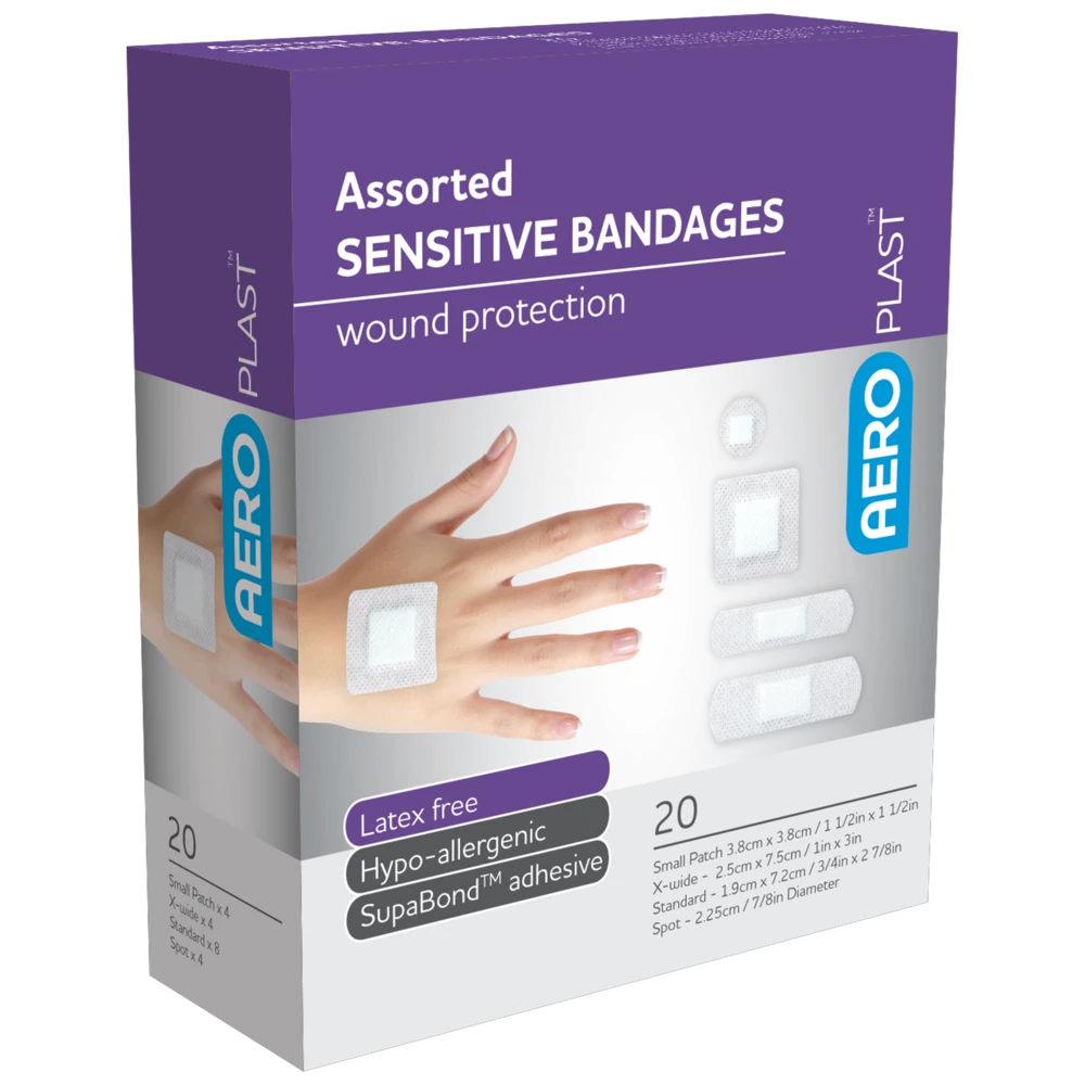 AEROPLAST Sensitive Assorted Dressings Box/20