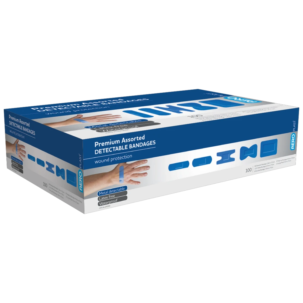 AEROPLAST Premium Detectable Assorted Dressings Box/100