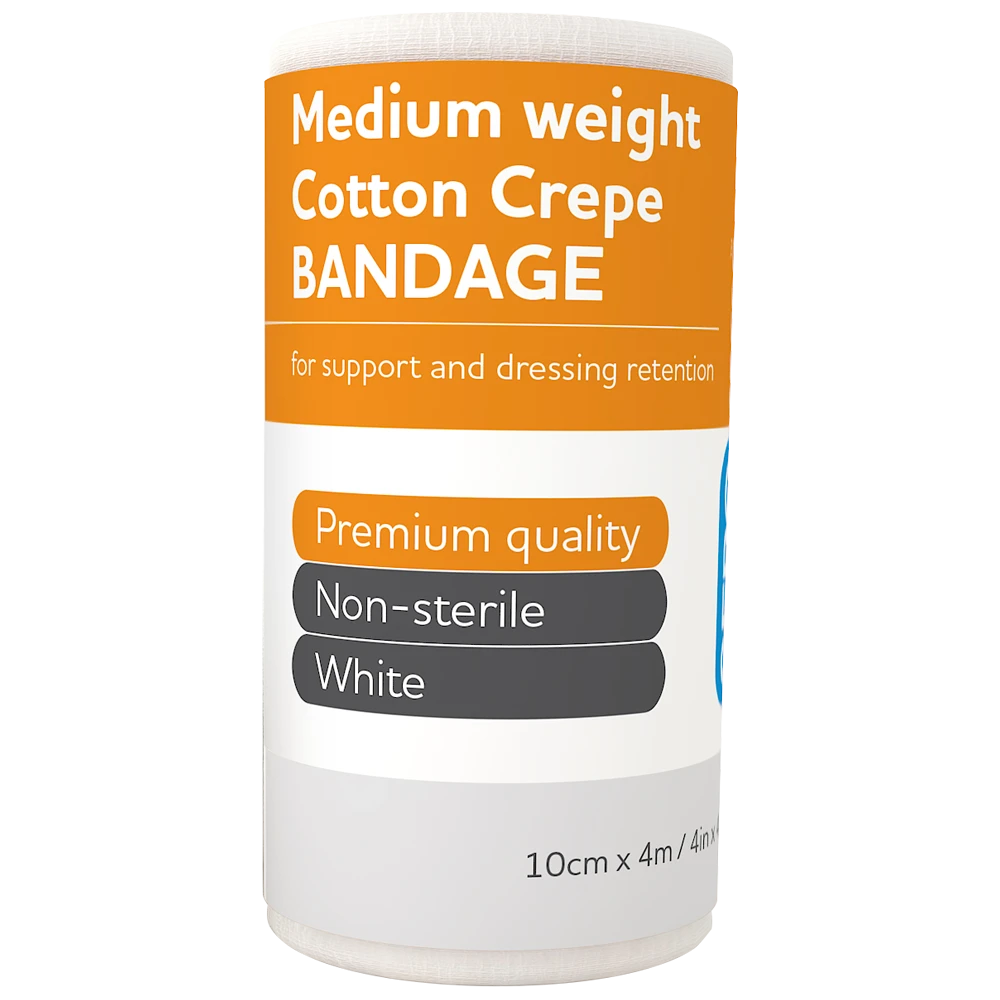 AEROCREPE Medium Cotton Crepe Bandage 10cm x 4M Wrap/12
