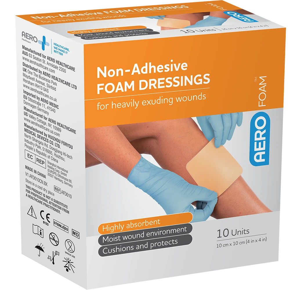 AEROFOAM Non-Adhesive Foam Dressing 10 x 10cm Box/10