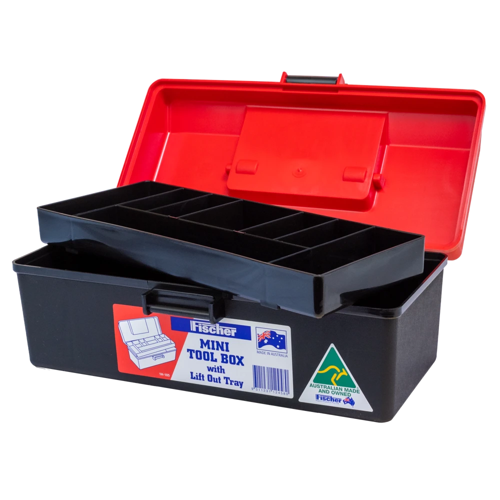 AEROCASE Red and Black Plastic Tacklebox with Liftout Tray 15 x 29 x 11.5cm