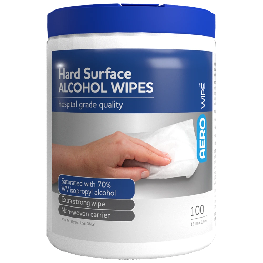 AEROWIPE 70% Isopropyl Alcohol Hard Surface Wipes (DG) Tub/100