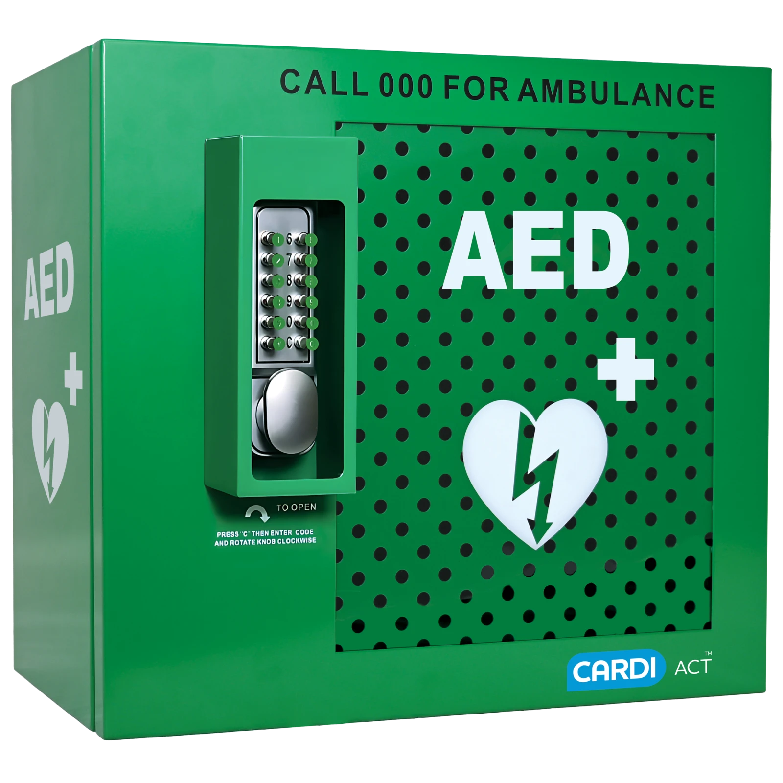 CARDIACT Alarmed Outdoor AED Cabinet with Lock 38 x 42 x 22cm